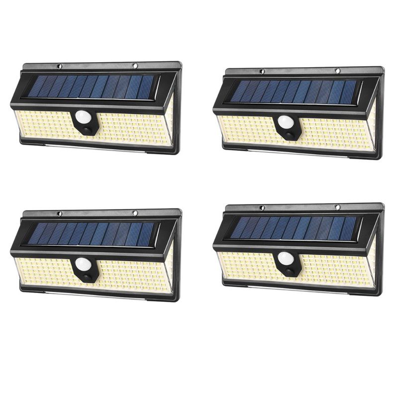GENERICO - 4PACK  APLIQUE REFLECTOR SOLAR 190LEDS SENSOR DE MOVIMIENTO