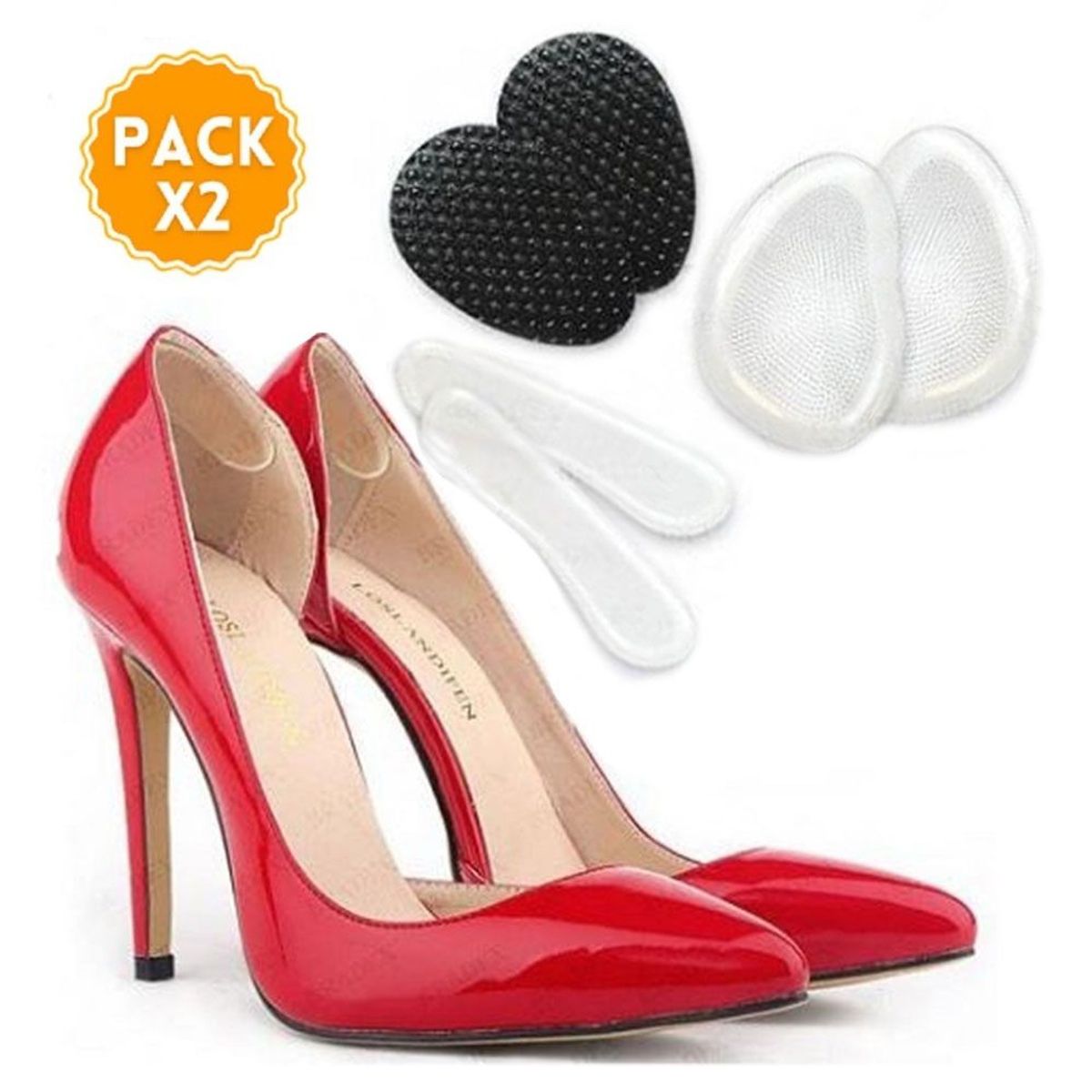 MEGIMPERU - Pack X2 Plantillas 3 en 1 para Zapatos de Tacón