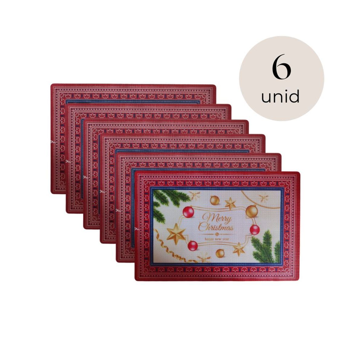 GENERICO - Individual Navideño Diseño Varios 6und