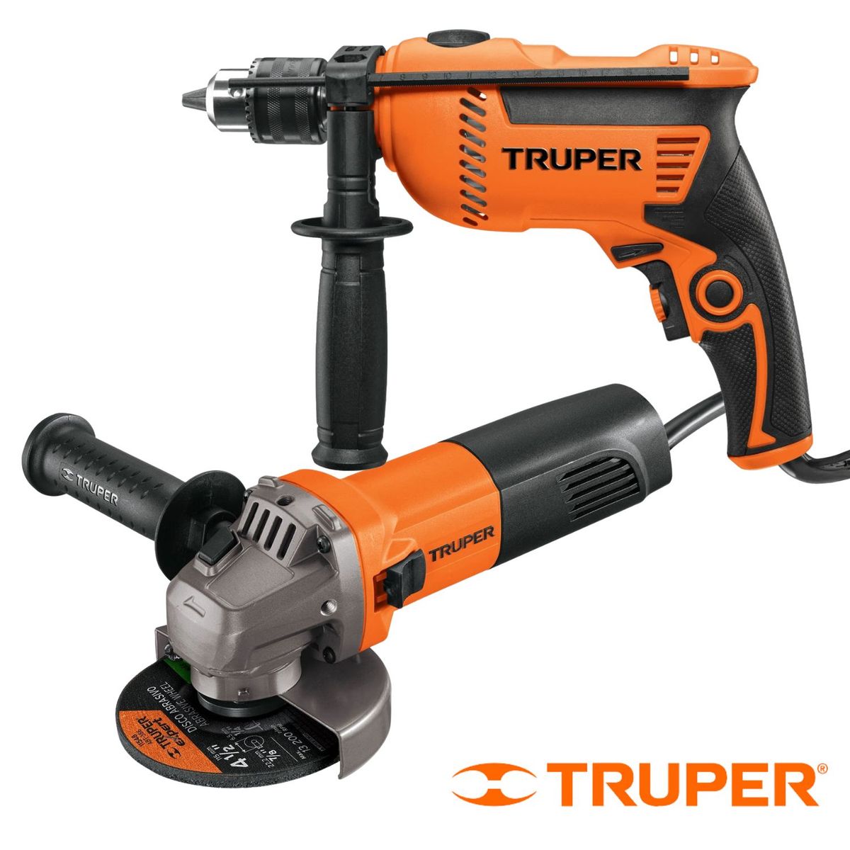 TRUPER - Taladro Percutor 1/2" 600W + Amoladora 4 1/2" 800W Truper