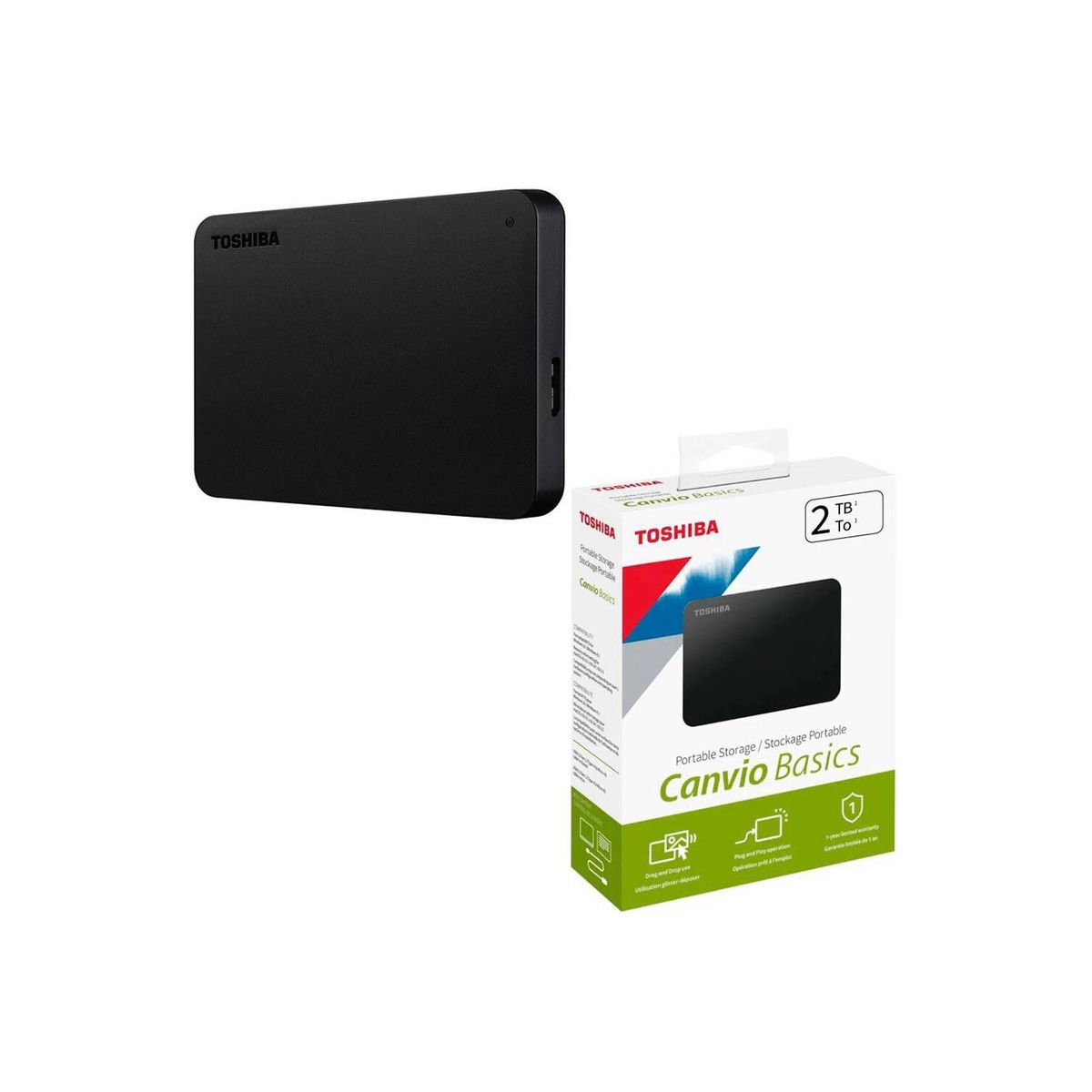 TOSHIBA - Disco duro externo 2tb toshiba canvio basic usb