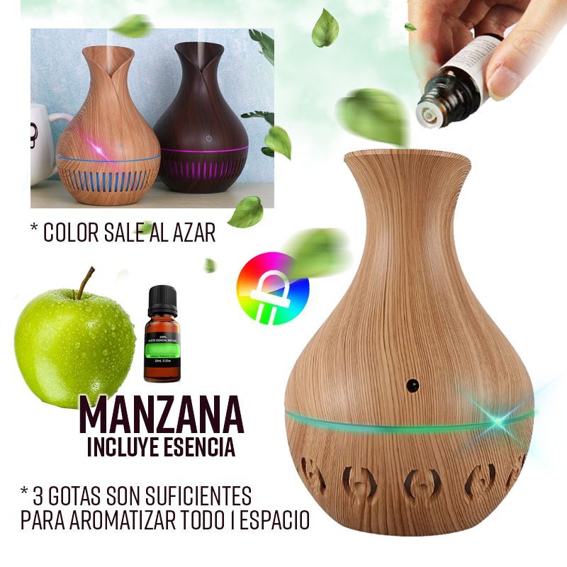 OEM - Humidificador Led Purificador con Esencia de Manzana aromaterapia