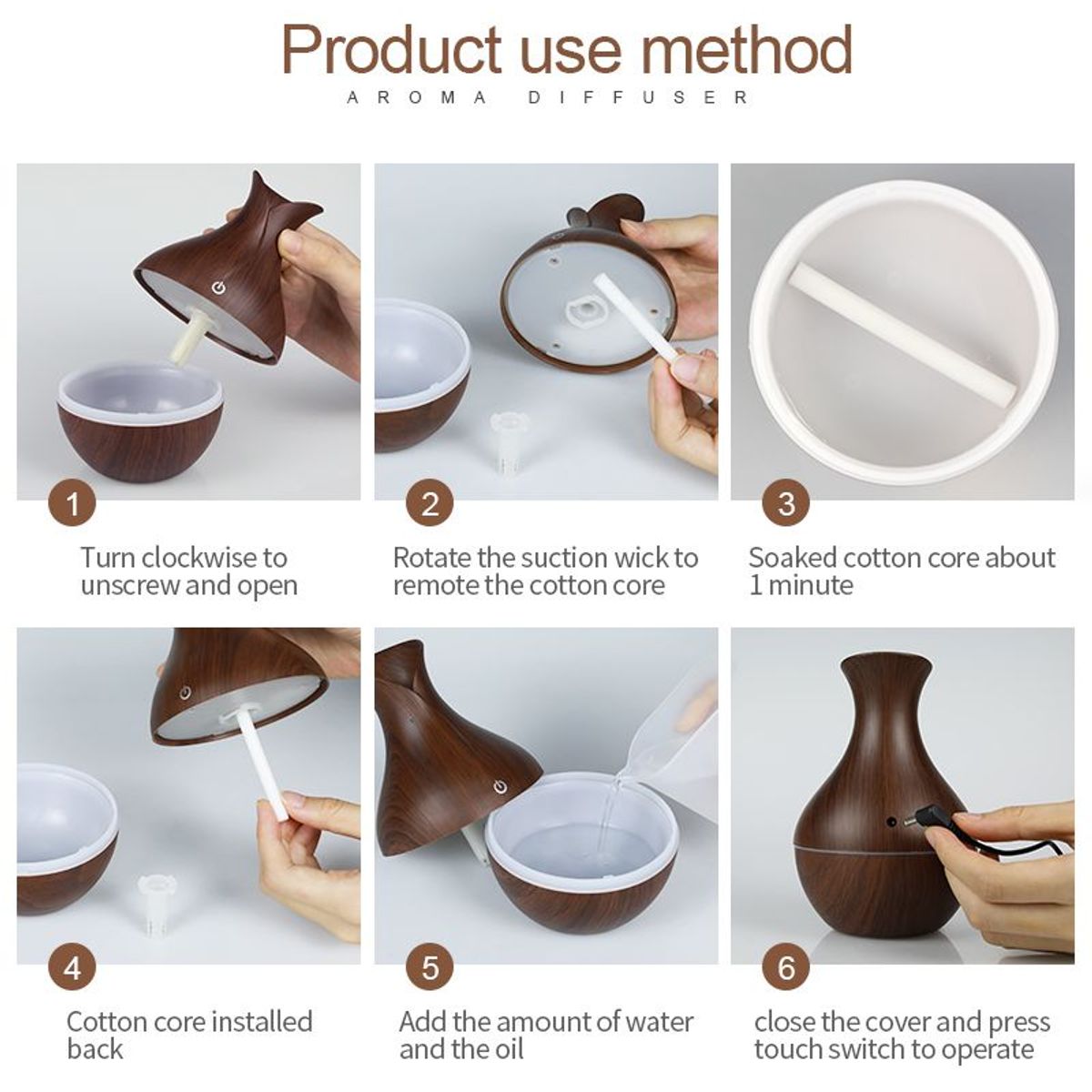 OEM - Humidificador Led Purificador con Esencia de Eucalipto aromaterapia