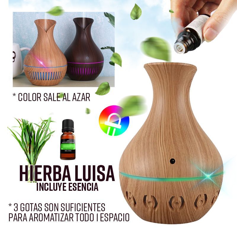 OEM - Humidificador Led Purificador con Esencia de Hierba Luisa aromaterapia