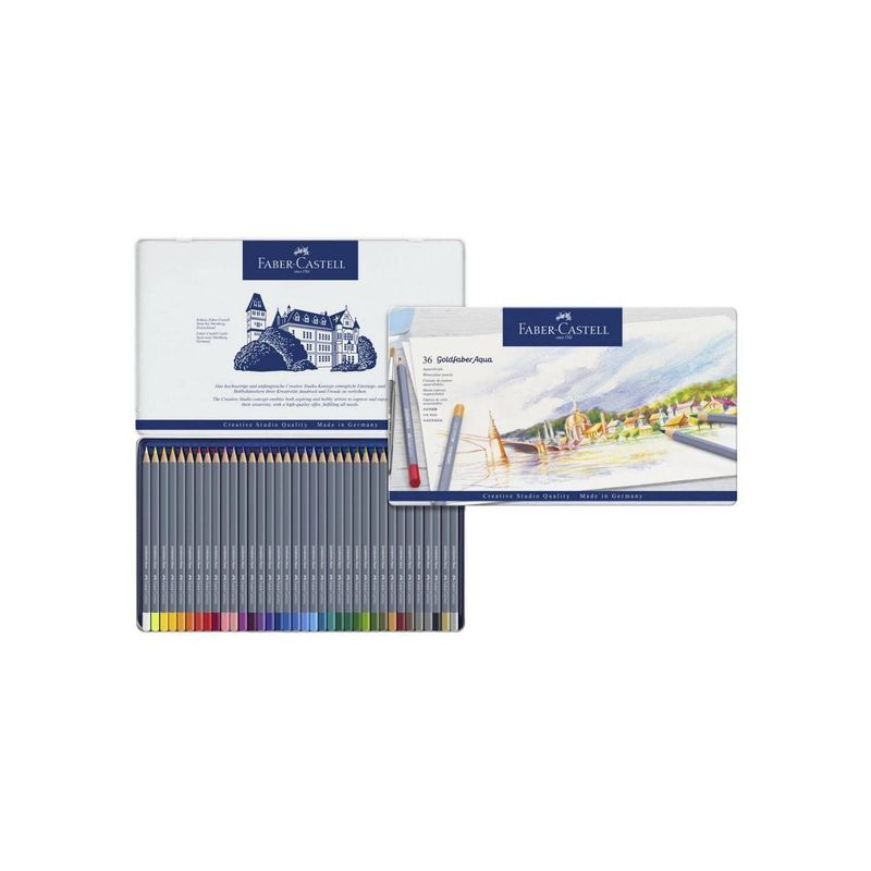 FABER-CASTELL - Colores Goldfaber x36 Acuarelable Estuche de Metal