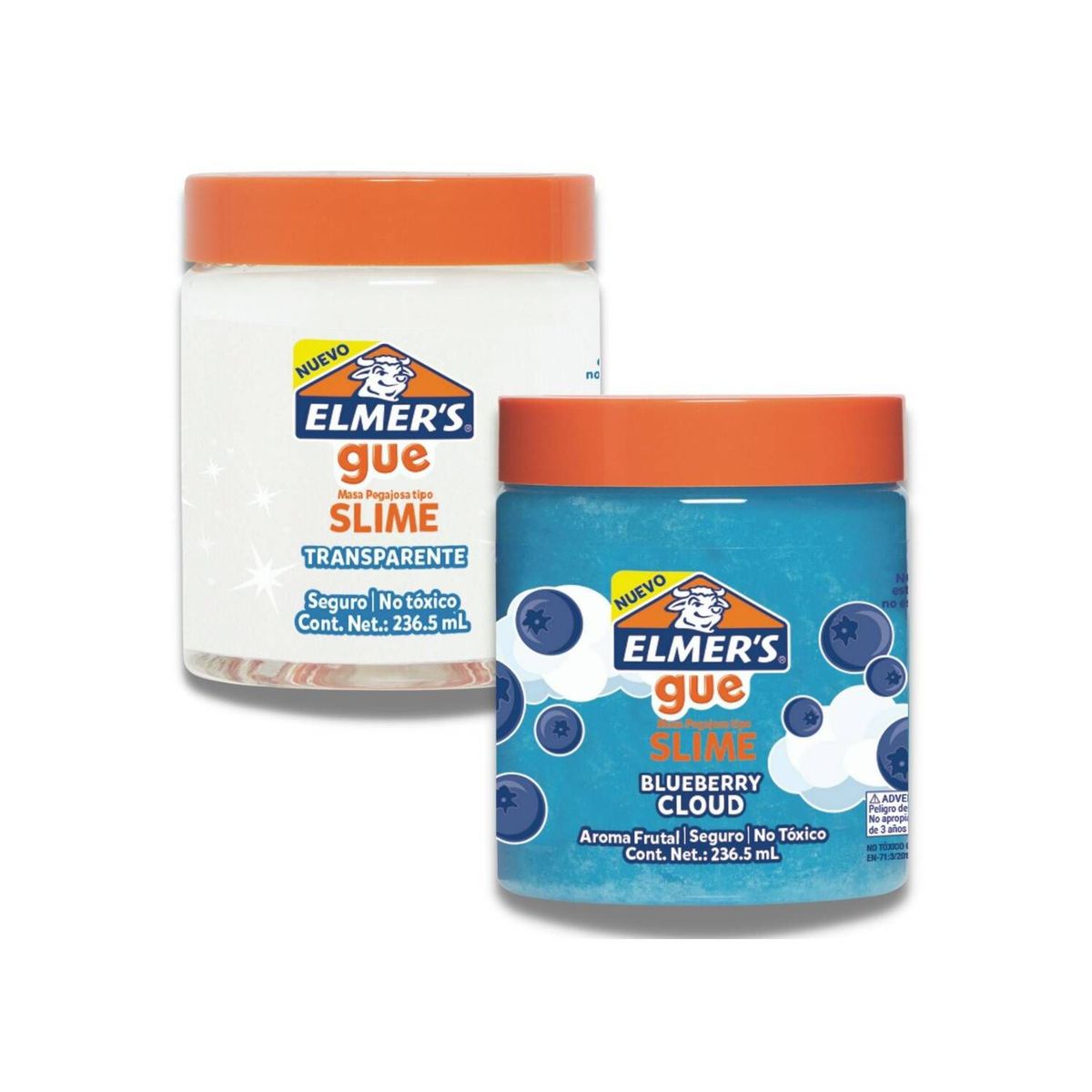ELMERS - Pack Slime Gue Transparente  Blueberry Cloud
