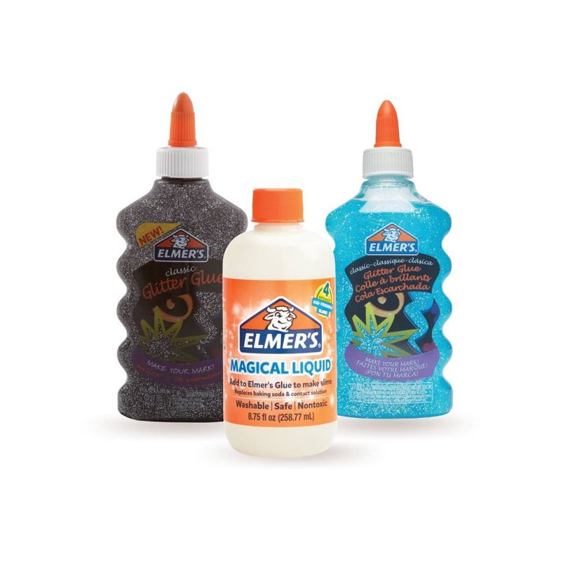 ELMERS - Pack Glitter para Hacer Slime 3 Piezas