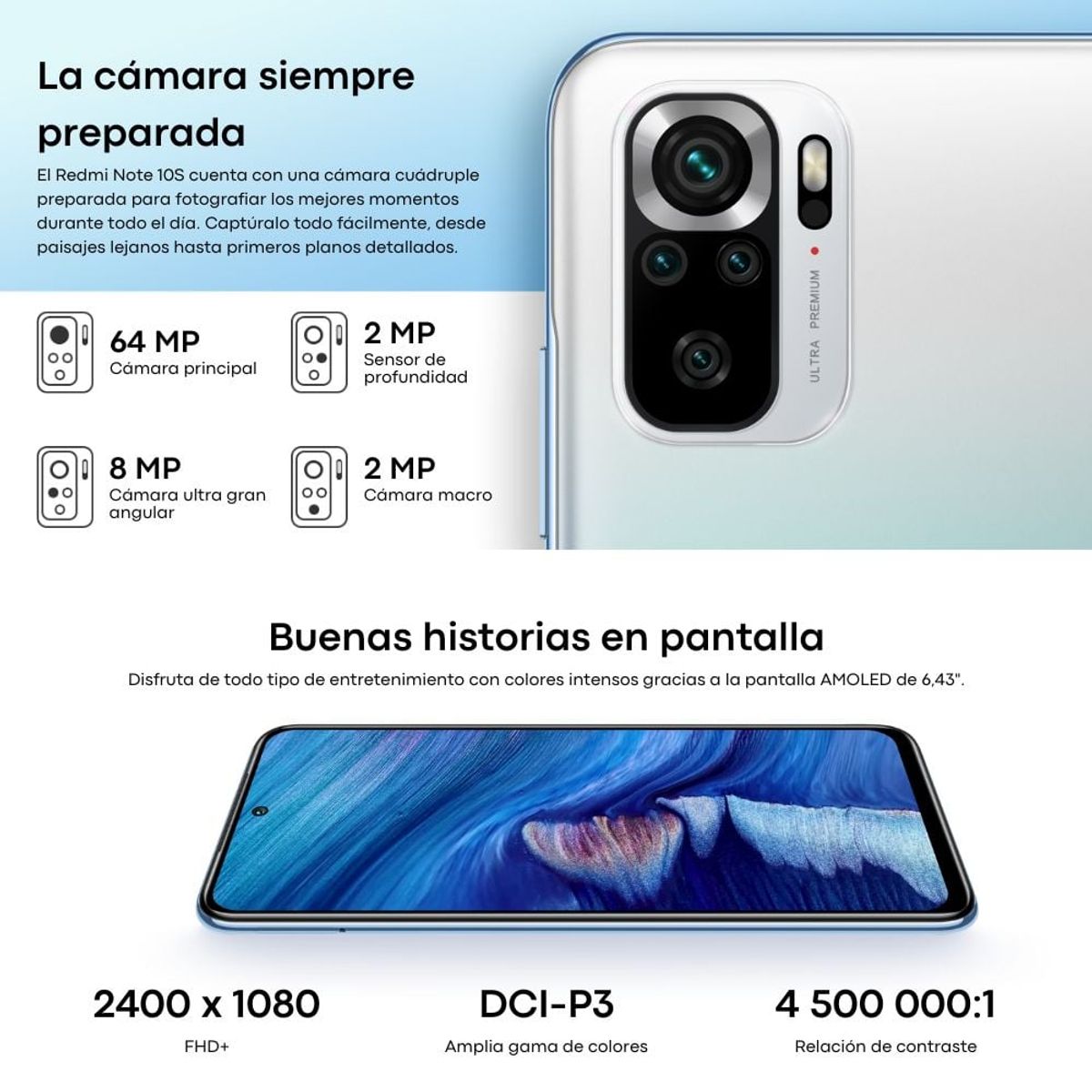 XIAOMI - Celular Xiaomi Redmi Note 10S EU 6GB 128GB Blanco