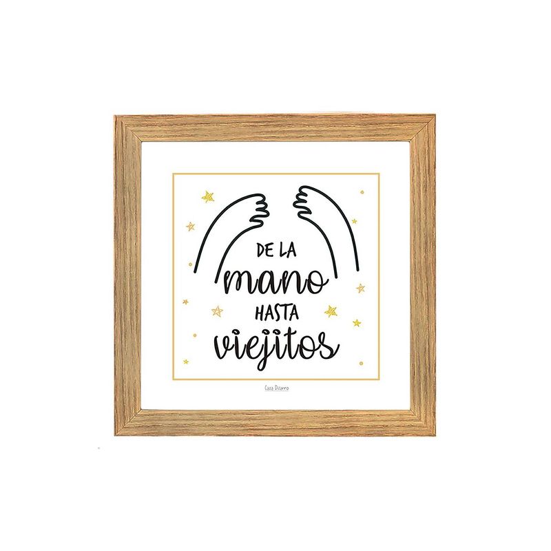 CASA PIZARRO - Cuadro regalo de aniversario DE LA MANO HASTA VIEJITOS 17x17cm