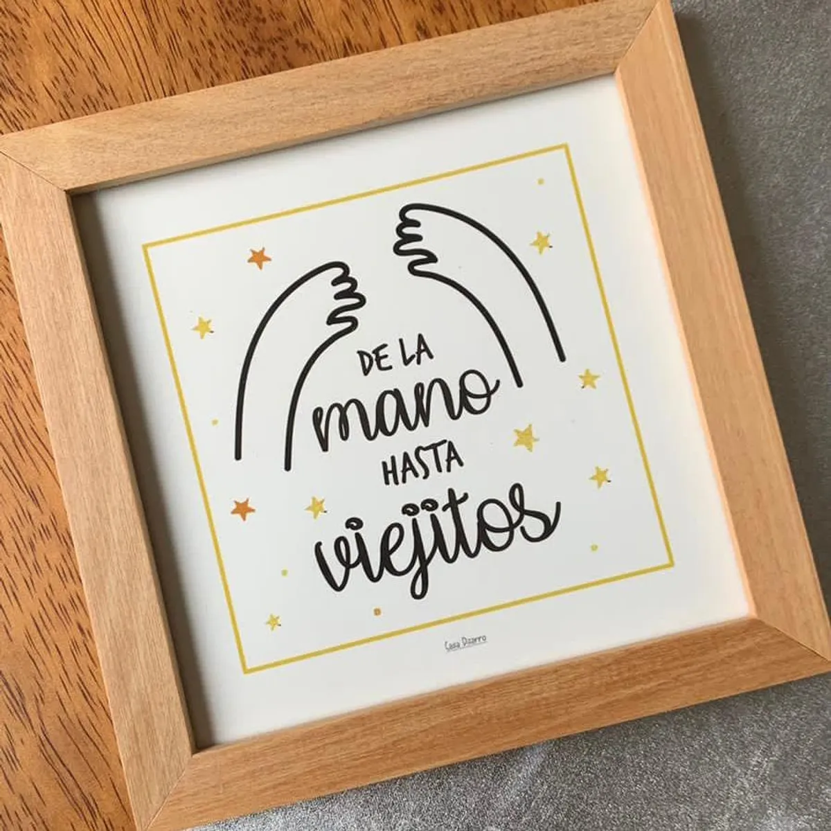 CASA PIZARRO - Cuadro regalo de aniversario DE LA MANO HASTA VIEJITOS 17x17cm