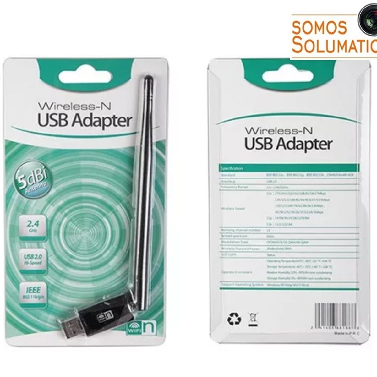 SEISA - Tarjeta De Red Inalámbrica - Usb Wifi Bgn - Hasta 300mbps