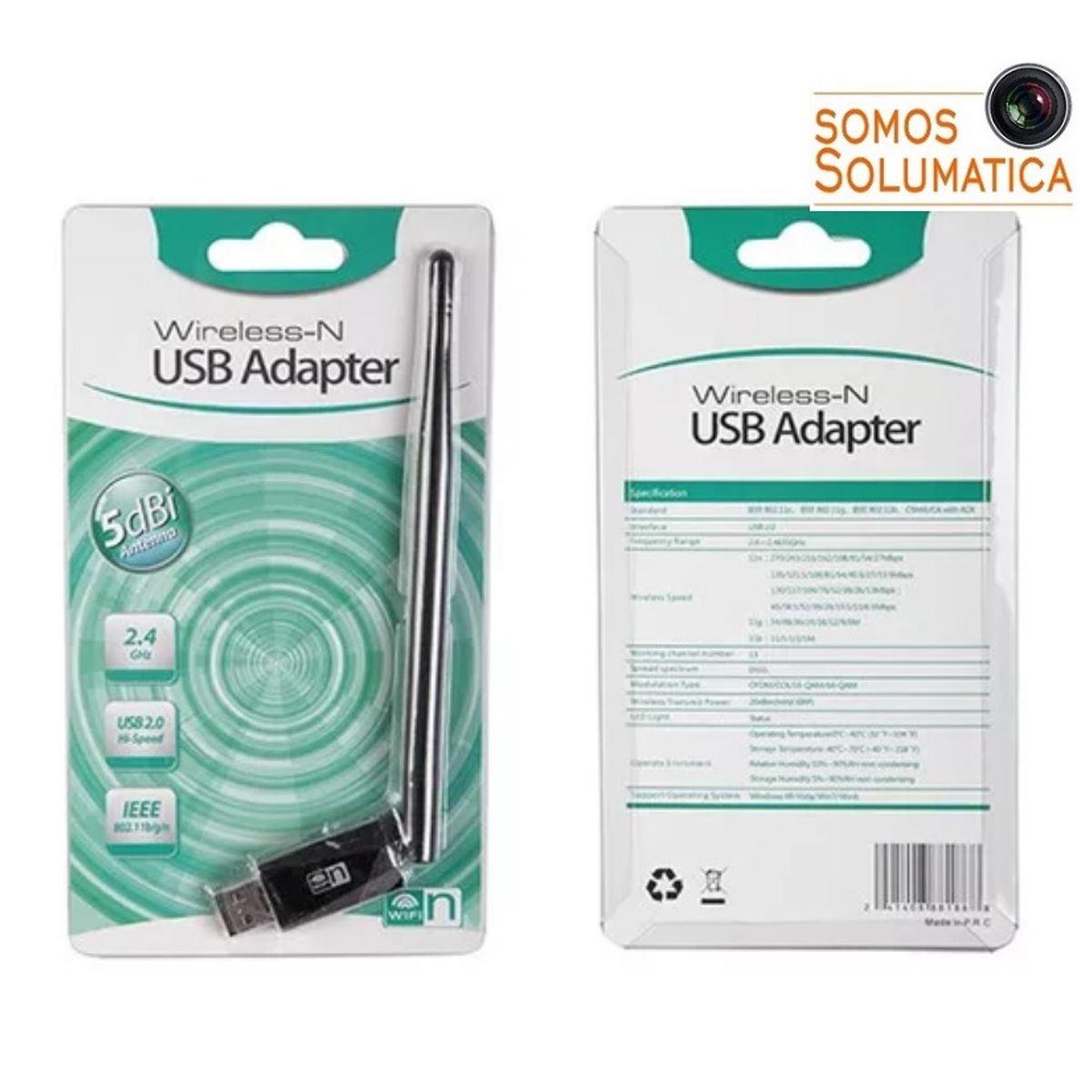 SEISA - Tarjeta De Red Inalámbrica - Usb Wifi Bgn - Hasta 300mbps