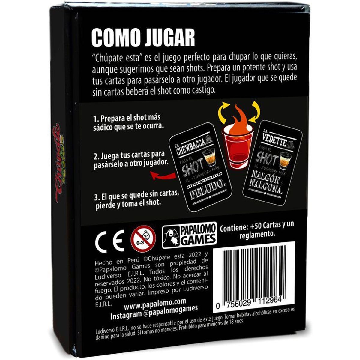 PAPALOMO GAMES - Juego de mesa chúpate esta - drink cards