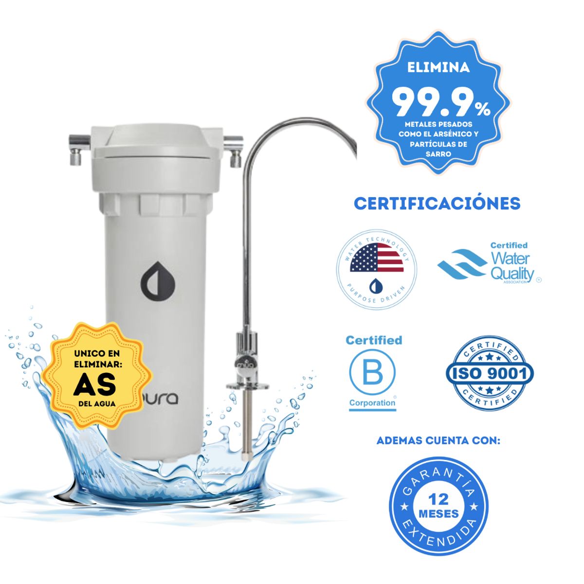 PURA - Filtro Purificador Atlantico Antimetales para agua de pozo Bajo Mesa