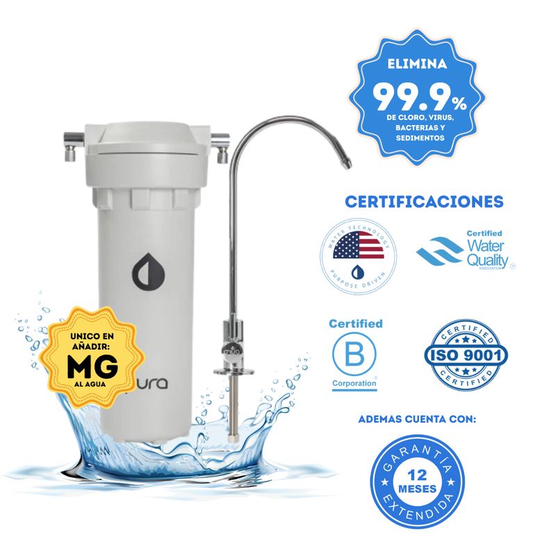 PURA - Filtro Purificador de Agua Bajo Mesa  Anti Cloro Pacifico