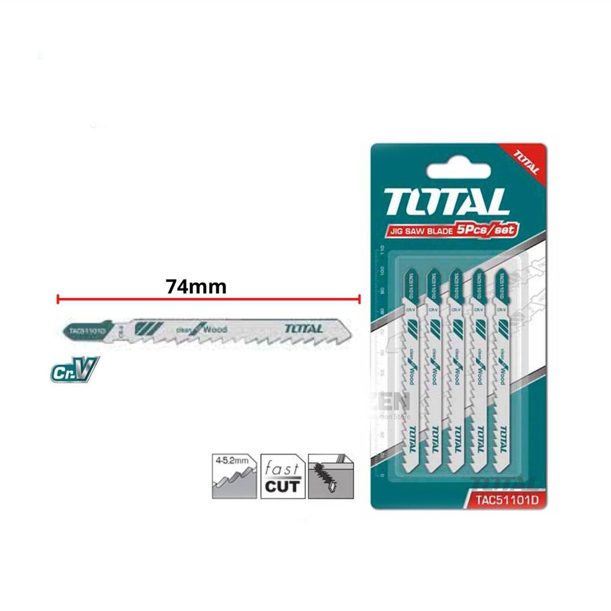 TOTAL TOOLS - SET DE HOJAS PARA SIERRA CALADORA CORTADORA TOTAL - TAC51101D