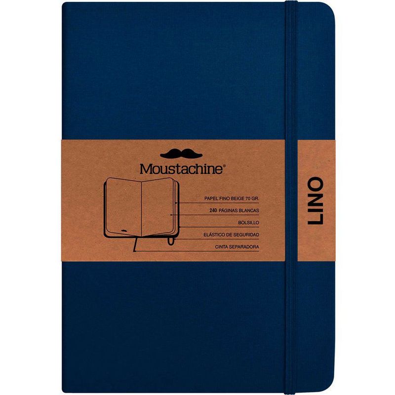 MOUSTACHINE - Libreta Moustachine Classic Lino Azul Mediano