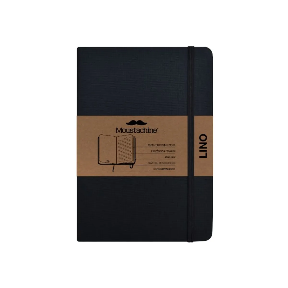 MOUSTACHINE - Libreta Moustachine Classic Lino Negro Pocket A6
