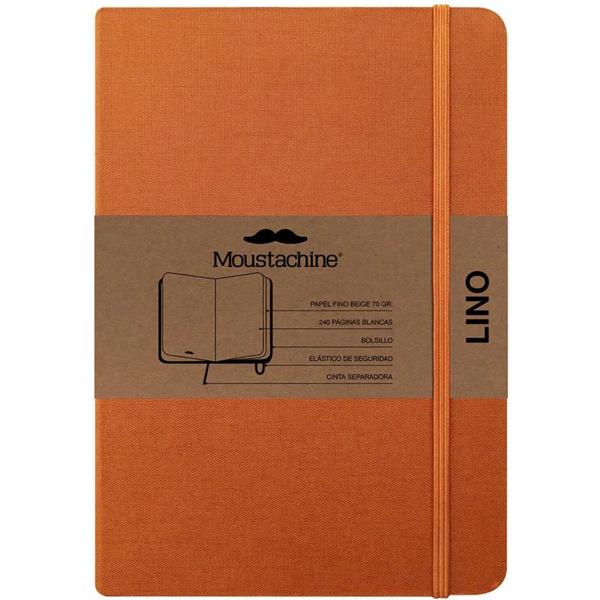 MOUSTACHINE - Libreta Moustachine Classic Lino Ocre Pocket A6
