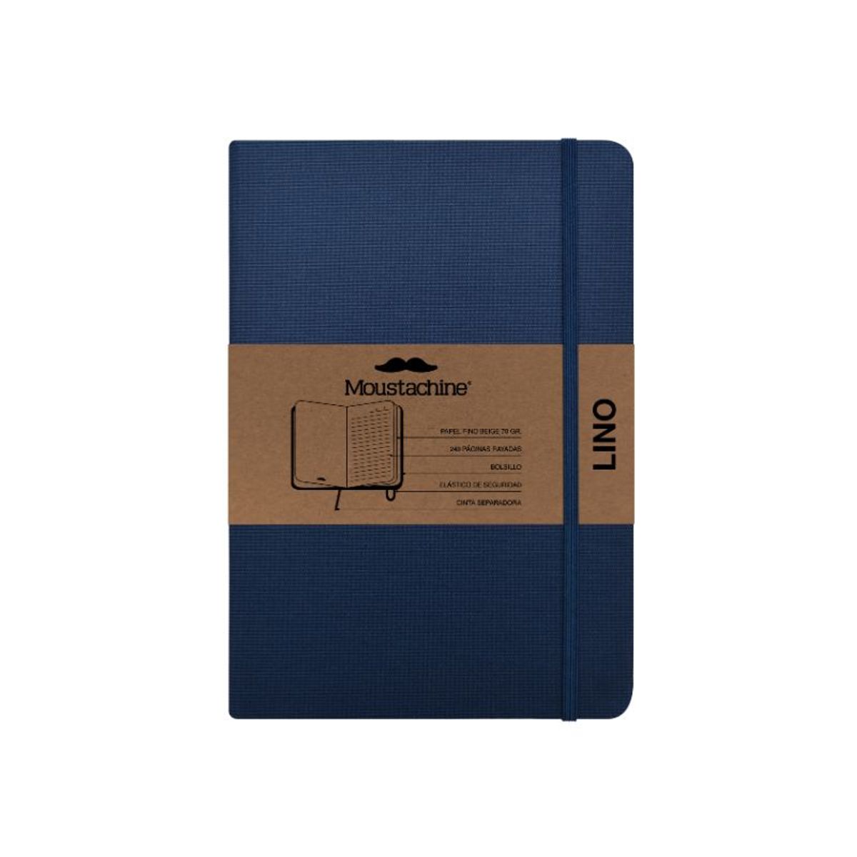 MOUSTACHINE - Libreta Moustachine Classic Lino Azul Pocket A6