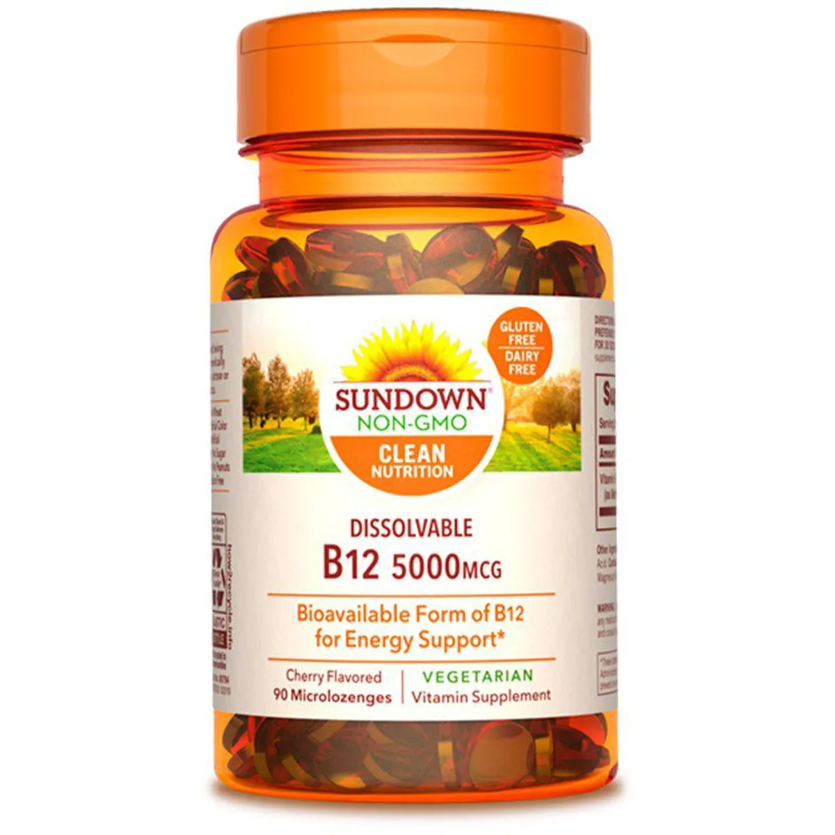 SUNDOWN - Vitamina  B-12 - 5000 mcg. sublingual sabor a cereza SD