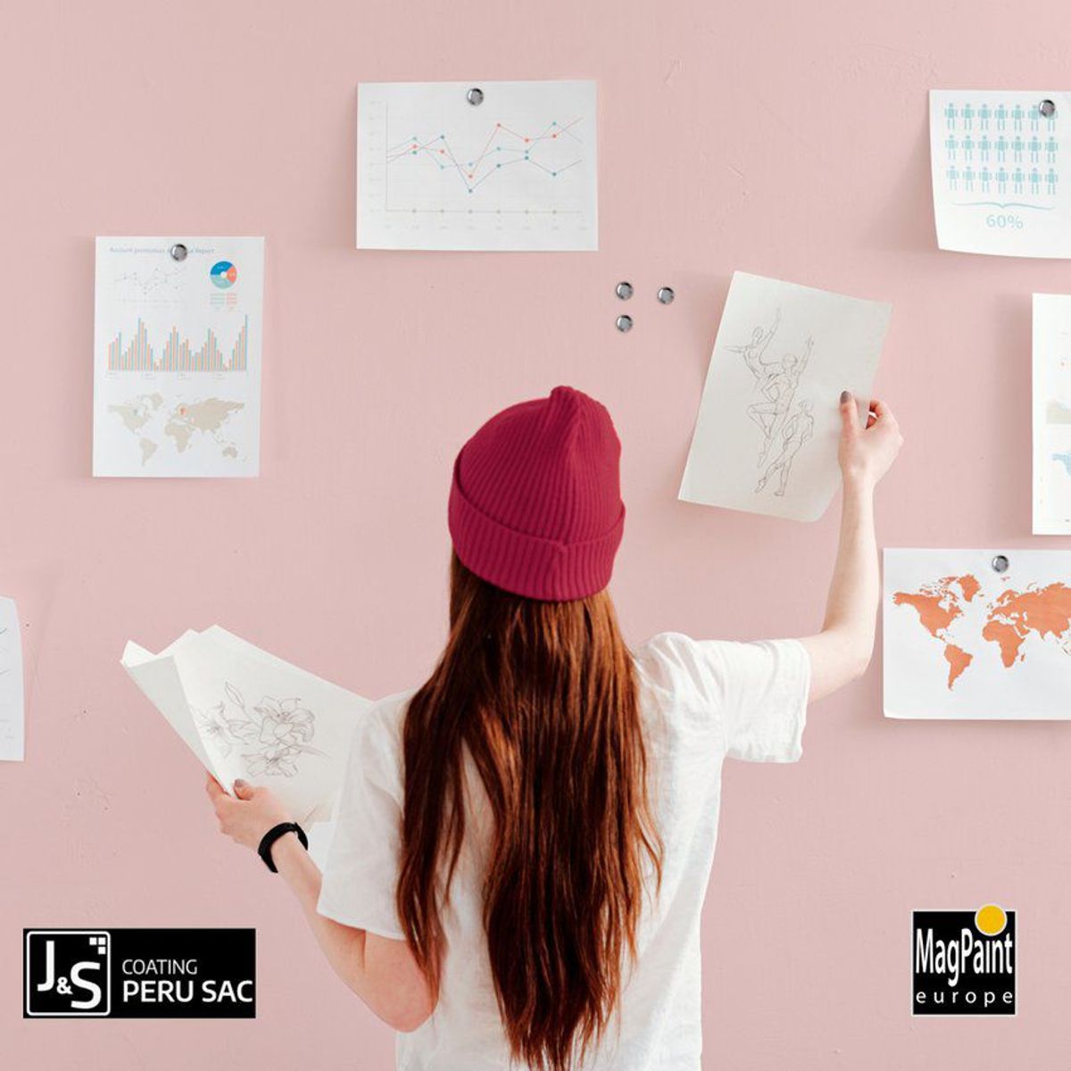 MAGPAINT - Pintura efecto magnetico magnetpaint 0.5l + 2 imanes de neodimio