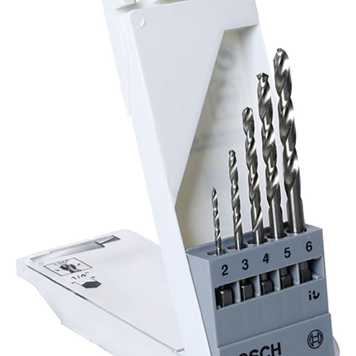 BOSCH - Set 5 Brocas Metal Bosch HSS-G Vast HEX de 2 3 4 5 y 6mm