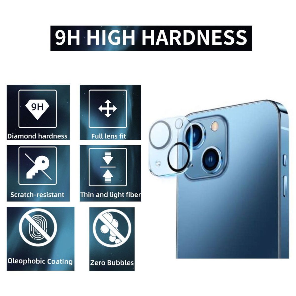 GENERICO - Protector de Cámara Compatible con iPhone 14-14 Plus Vidrio Templado