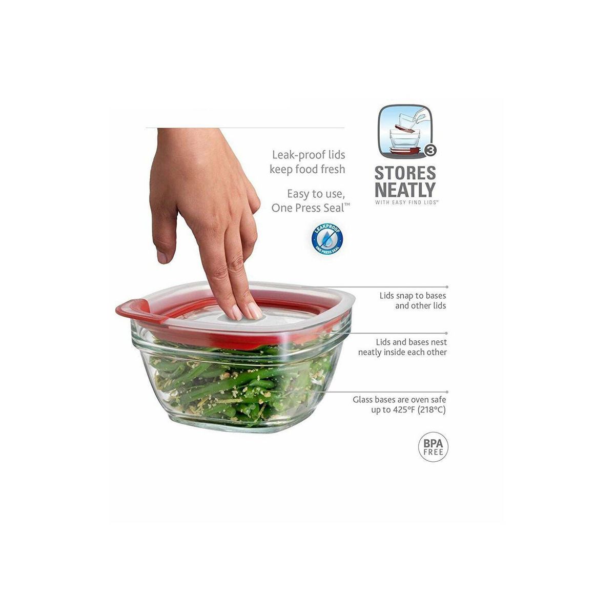 RUBBERMAID - Refractario glass 1300 ml