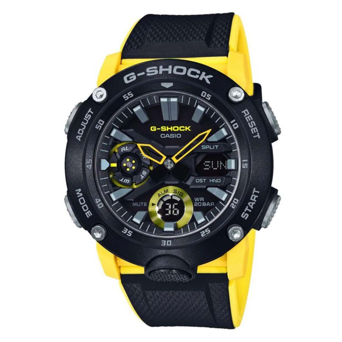 G-SHOCK - Reloj Resina G-Shock GA-2001-A9 Negro con Amarillo