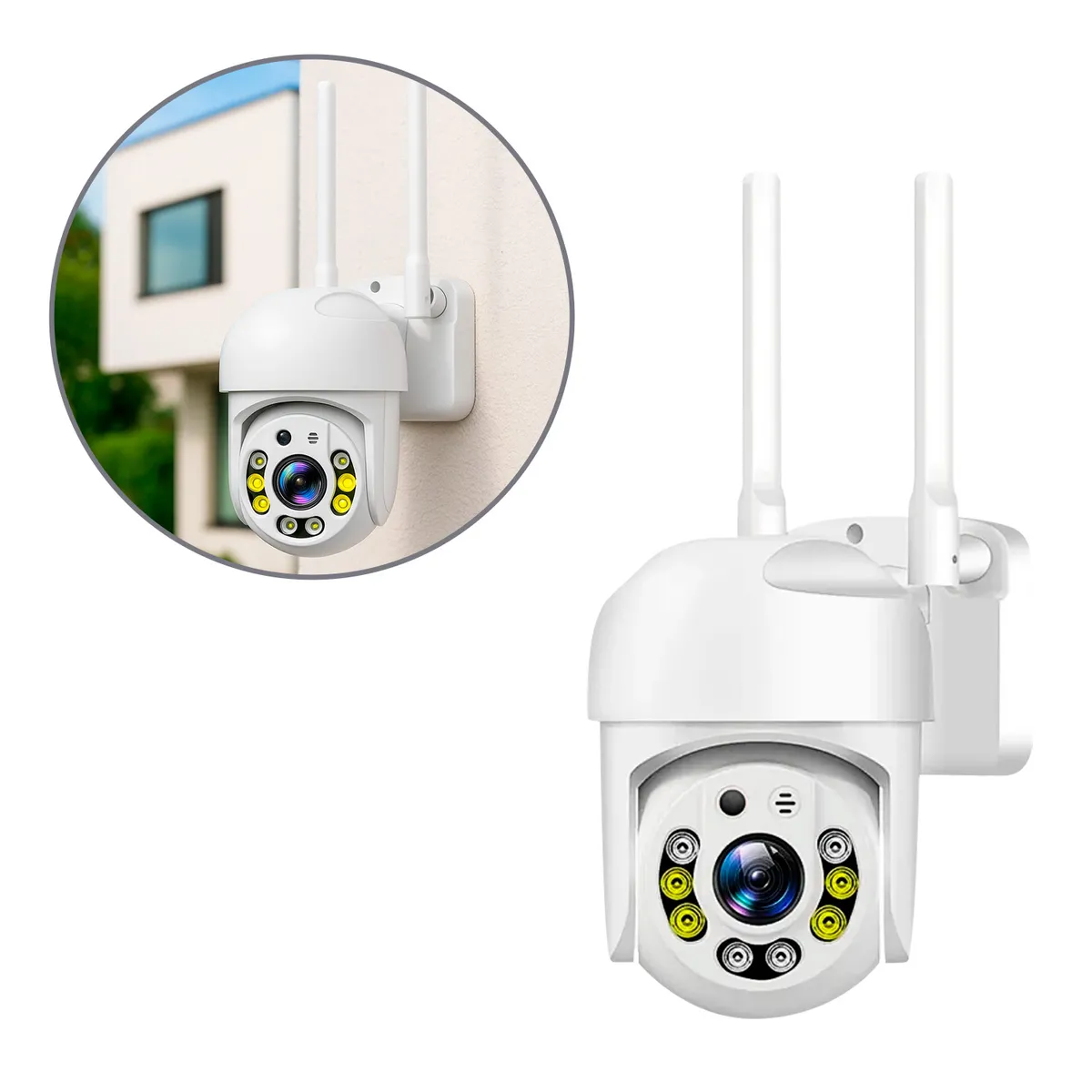 BUYPAL - Camara de Seguridad Exterior IP 2K 3MP Visión Nocturna WiFi