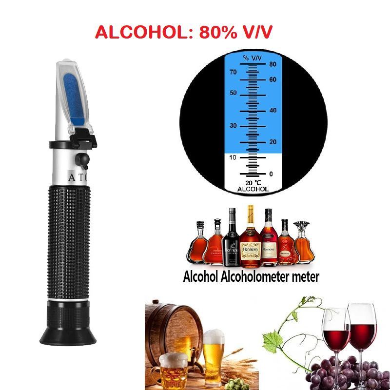 OEM - Refractómetro ATC de Alcohol 80 V Medidor Grado Alcohol