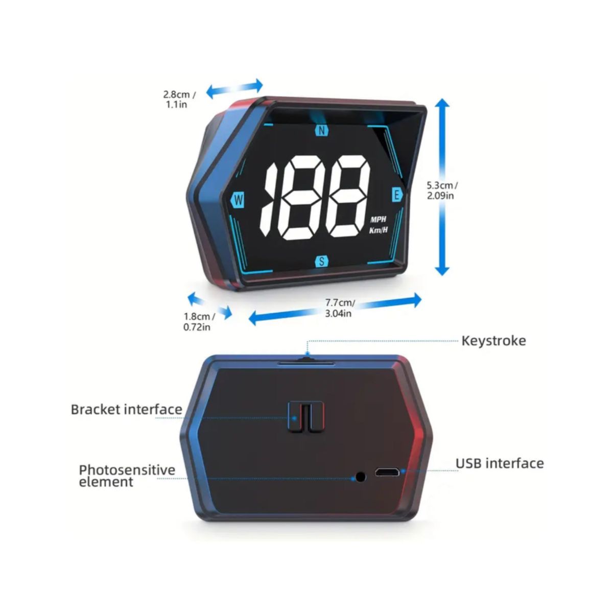 GENERICO - Velocimetro Digital universal USB - Mod 1