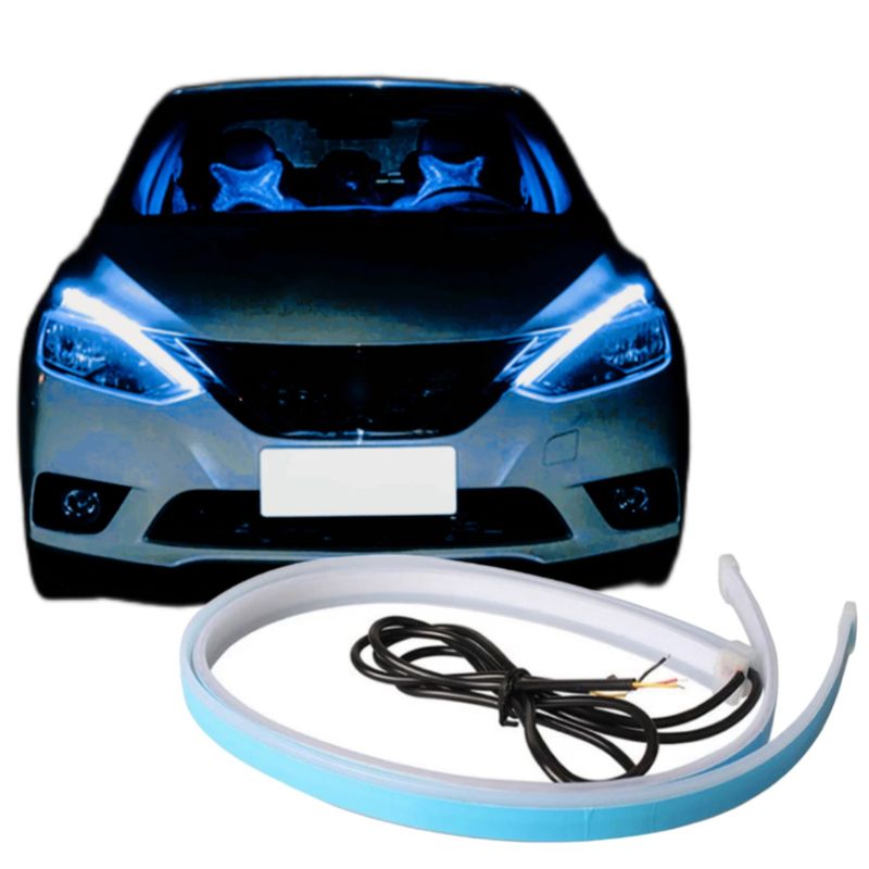GENERICO - Luces Led Secuencial para Faros flexible - 60 cms Azul