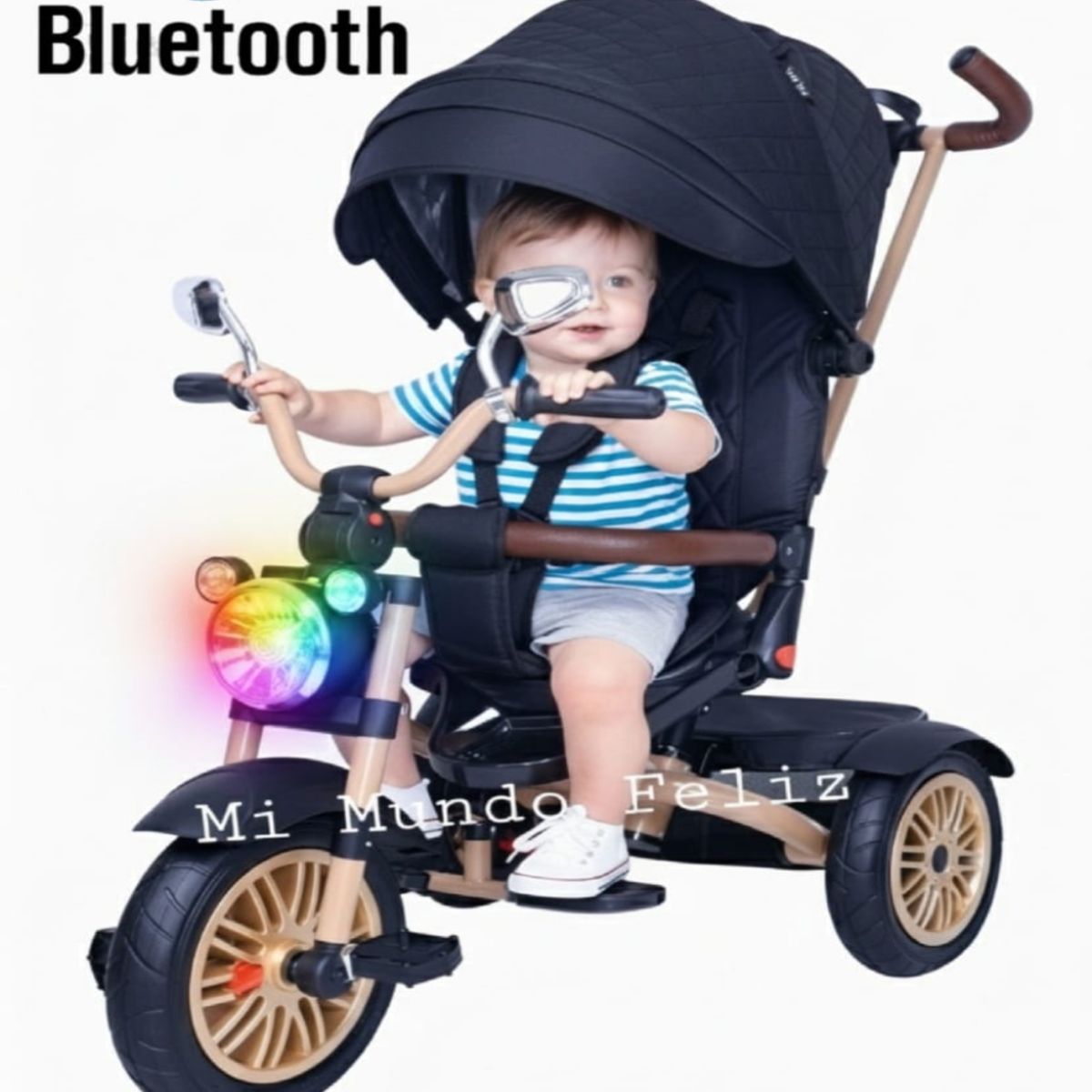 BABY HAPPY - Triciclo para Niños Musical Llantas de Goma Gruesas Bluetooh