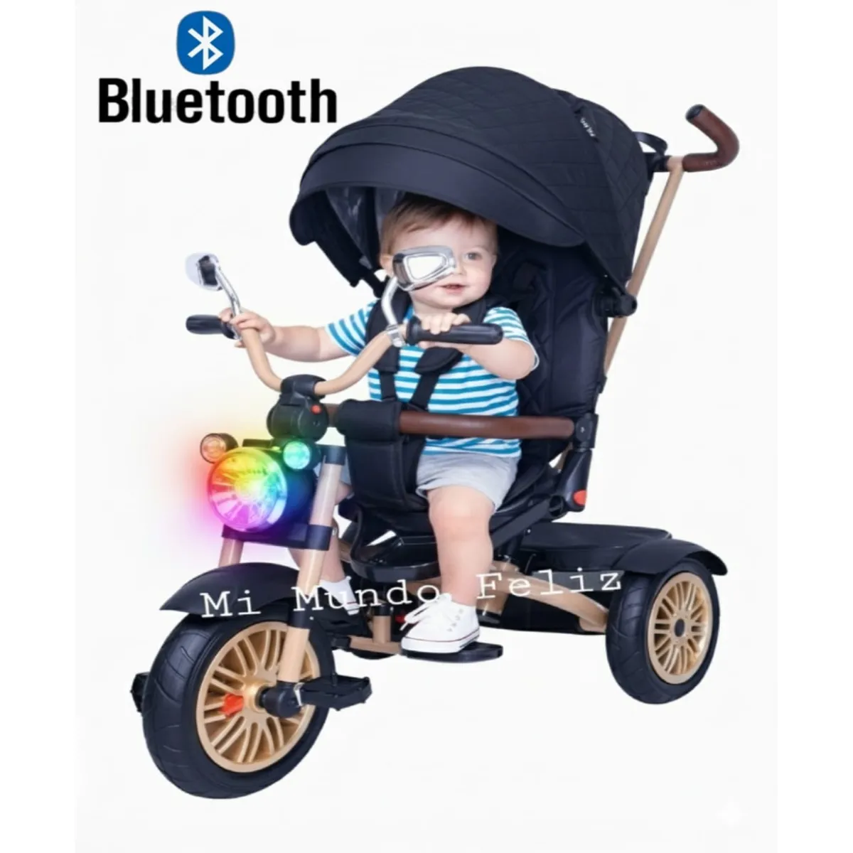 BABY HAPPY - Triciclo para Niños Musical Llantas de Goma Gruesas Bluetooh