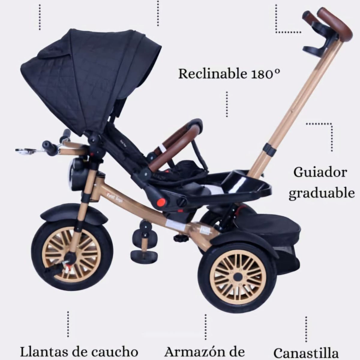 BABY HAPPY - Triciclo para Niños Musical Llantas de Goma Gruesas Bluetooh