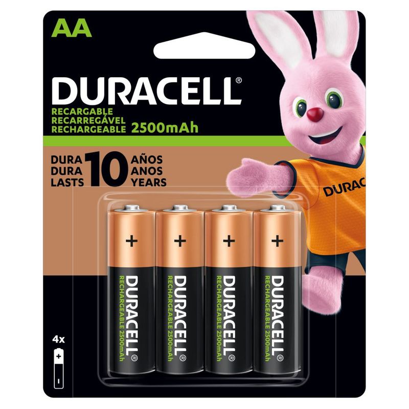 GENERICO - Pilas Duracell recargables AA de 2500mah x4 unidades