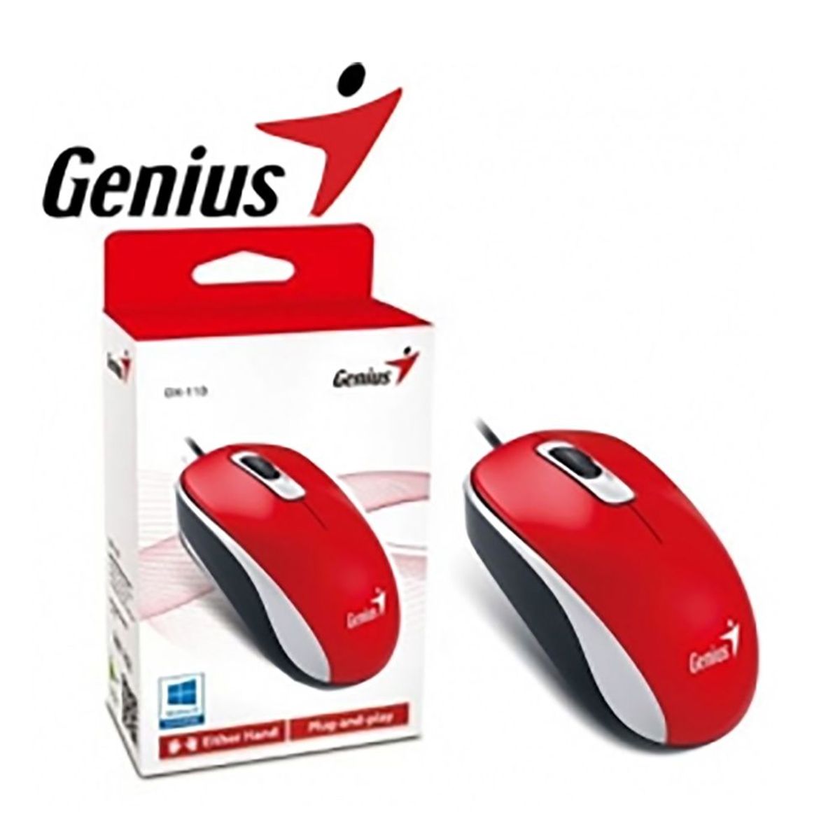 GENIUS - Mouse Genius Dx-110  Usb Optico  Rojo