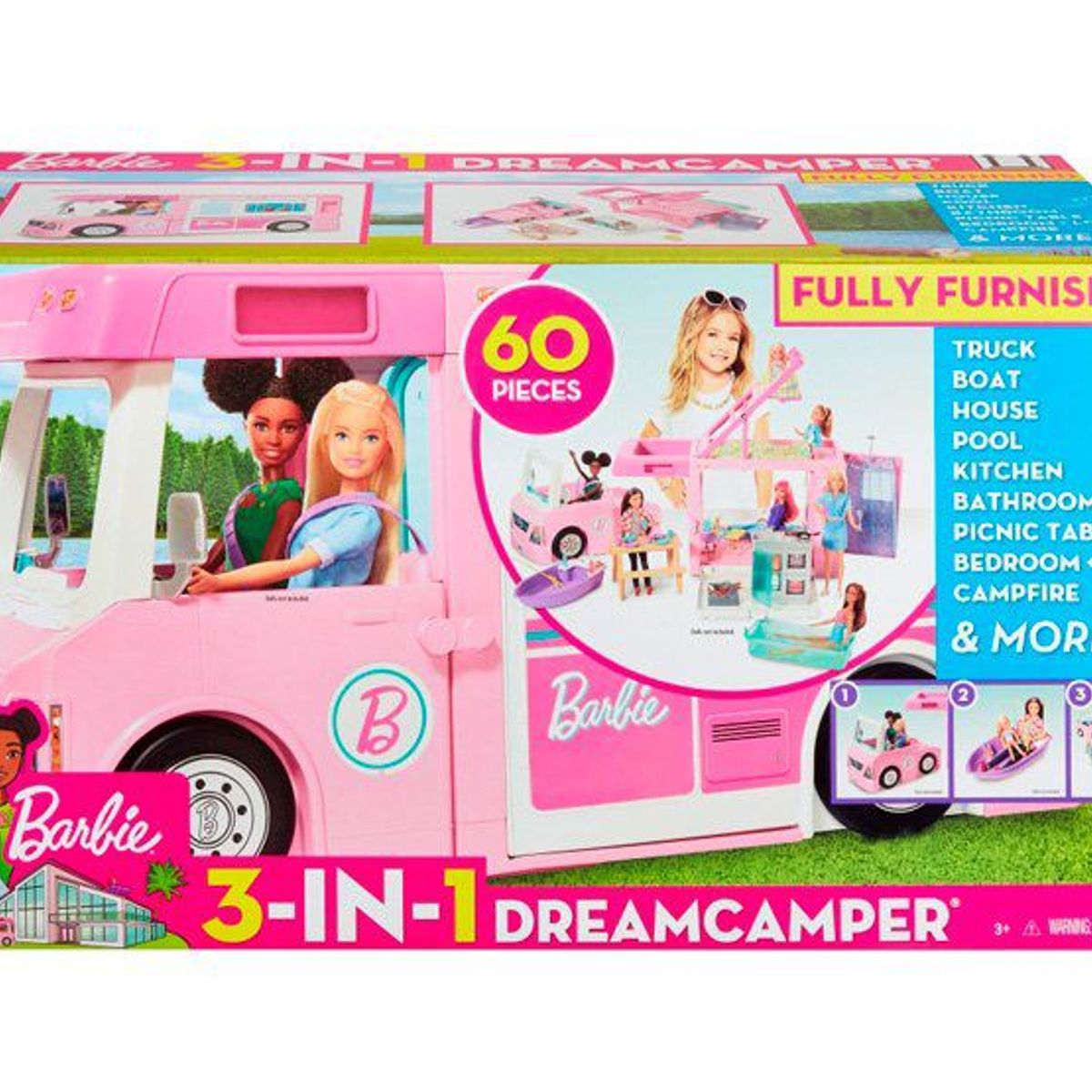 MATTEL - BARBIE CÁMPER DE BARBIE 3 EN 1