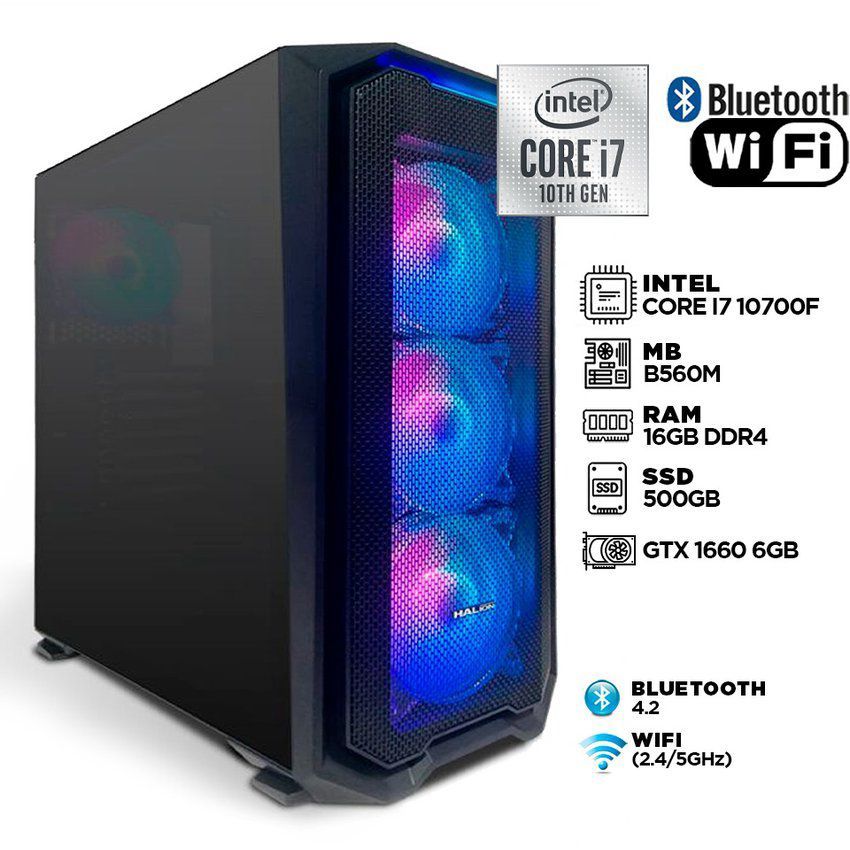 Cpu core  i7 10700f ram 16gb ssd 500gb nvme video 6gb
