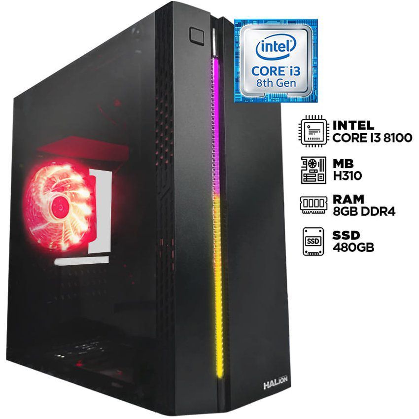 Cpu core i3 8100 ram 8gb ssd 480gb