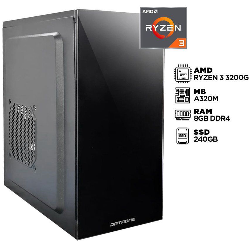 Cpu ryzen 3 3200g  3.6ghz ram 8gb ssd 240gb
