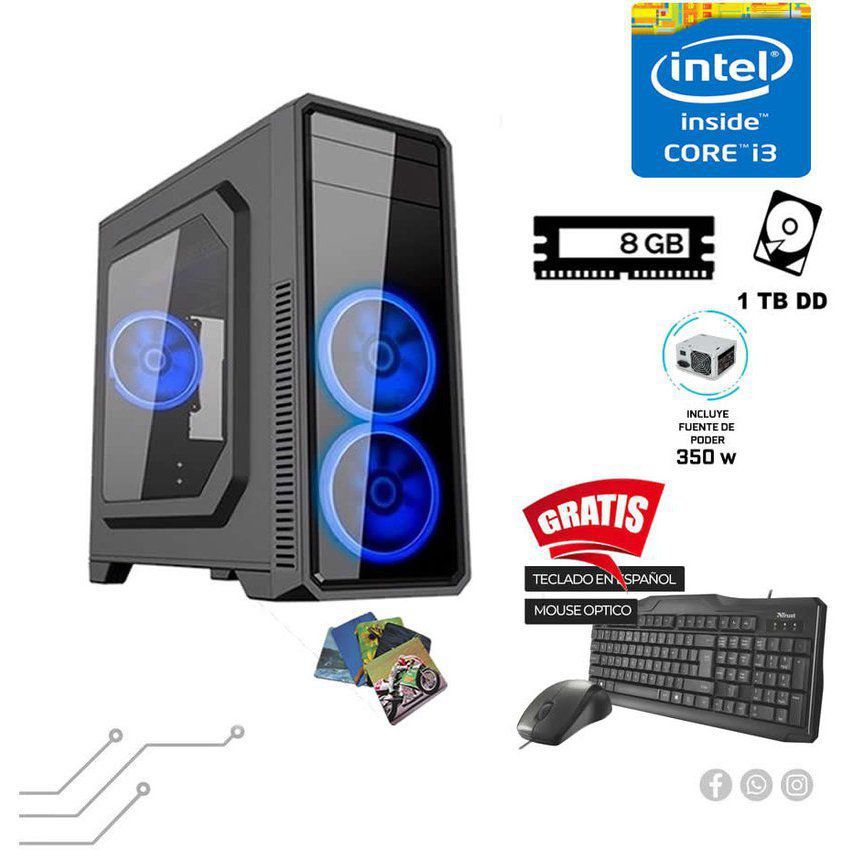 Pc core i3 3.2 ghz ram 8gb 1tb video nvidia 4gb case gamer