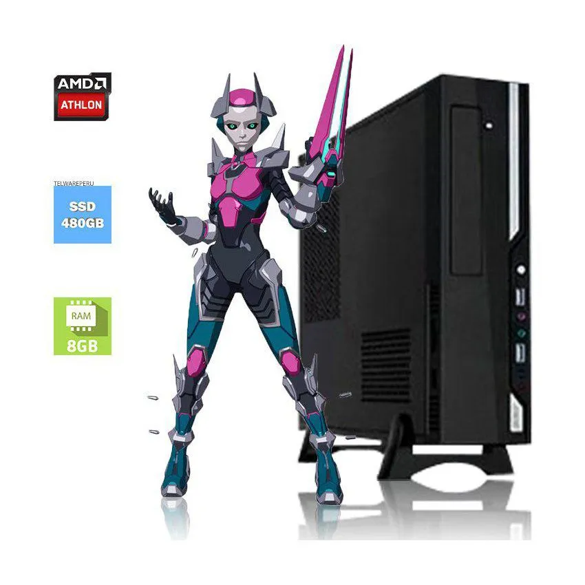 Pc amd athlon 3000g ram 8gb ddr4 disco ssd 480gb
