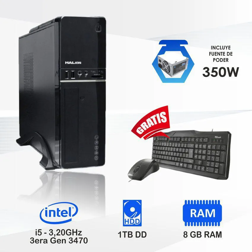 Pc computadora intel core i5 3.2 ghz ram 8gb disco 1tb .