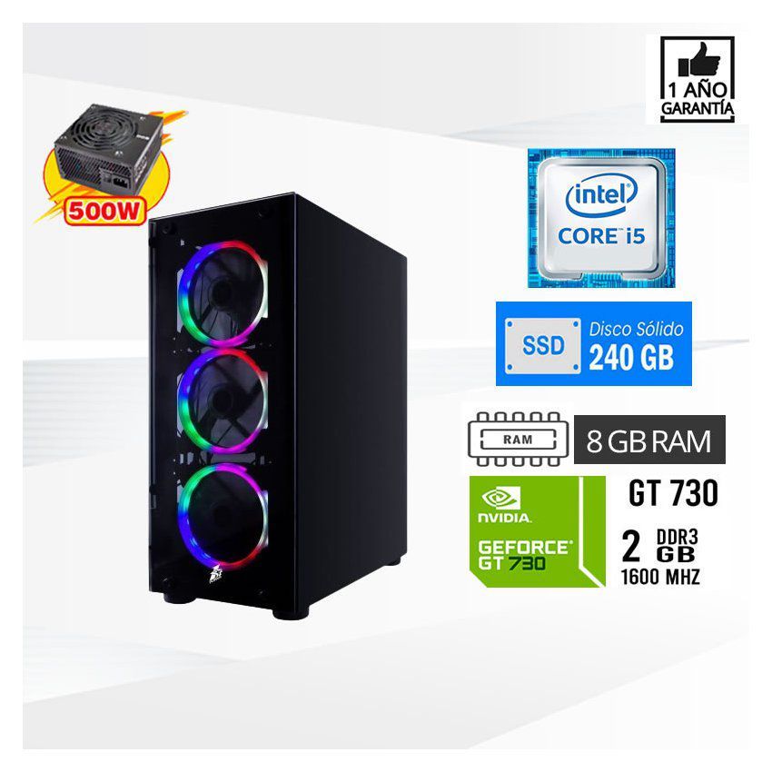 Pc computadora intel core i5 3.2 ghz ram 8gb  ssd 240gb tvideo  gt730 2 gb 500w