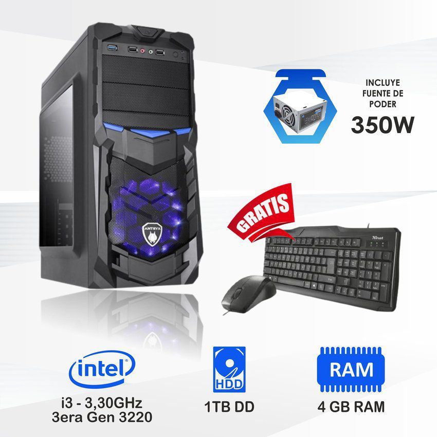 Pc computadora intel core i3 3.4 ghz ram 4gb disco 1tb .