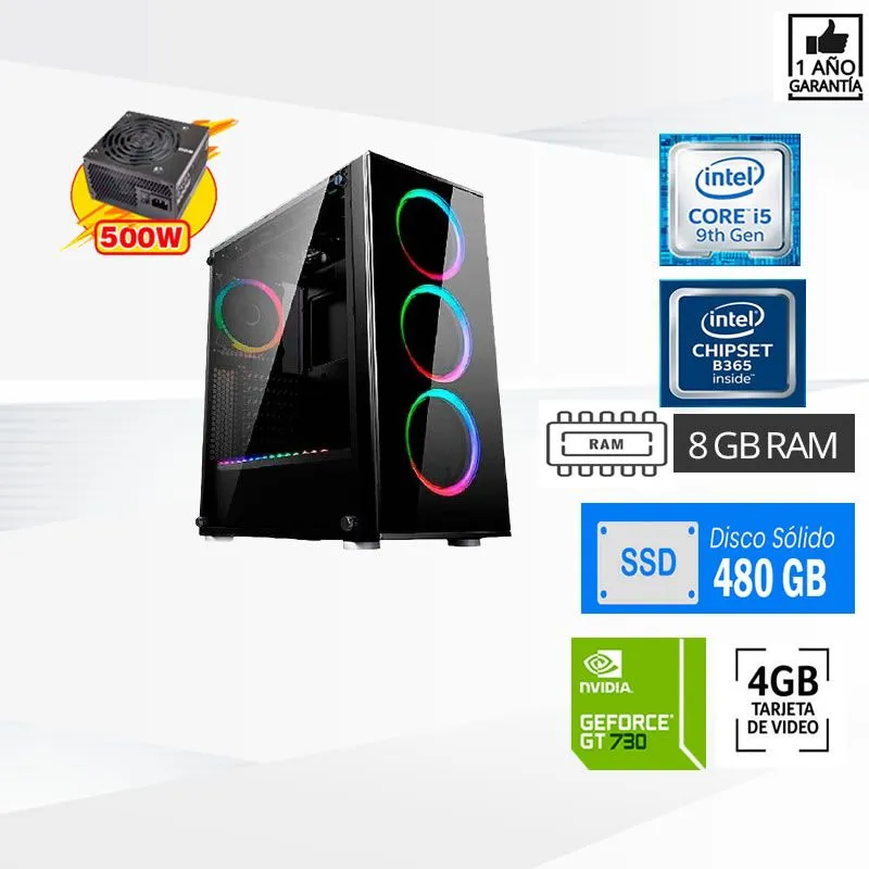 PC Computadora Intel Core I5  Novena Generacion  2.9  Ghz Ram 08 GB SSD 480 GB   Video GT 730 4GB 500W