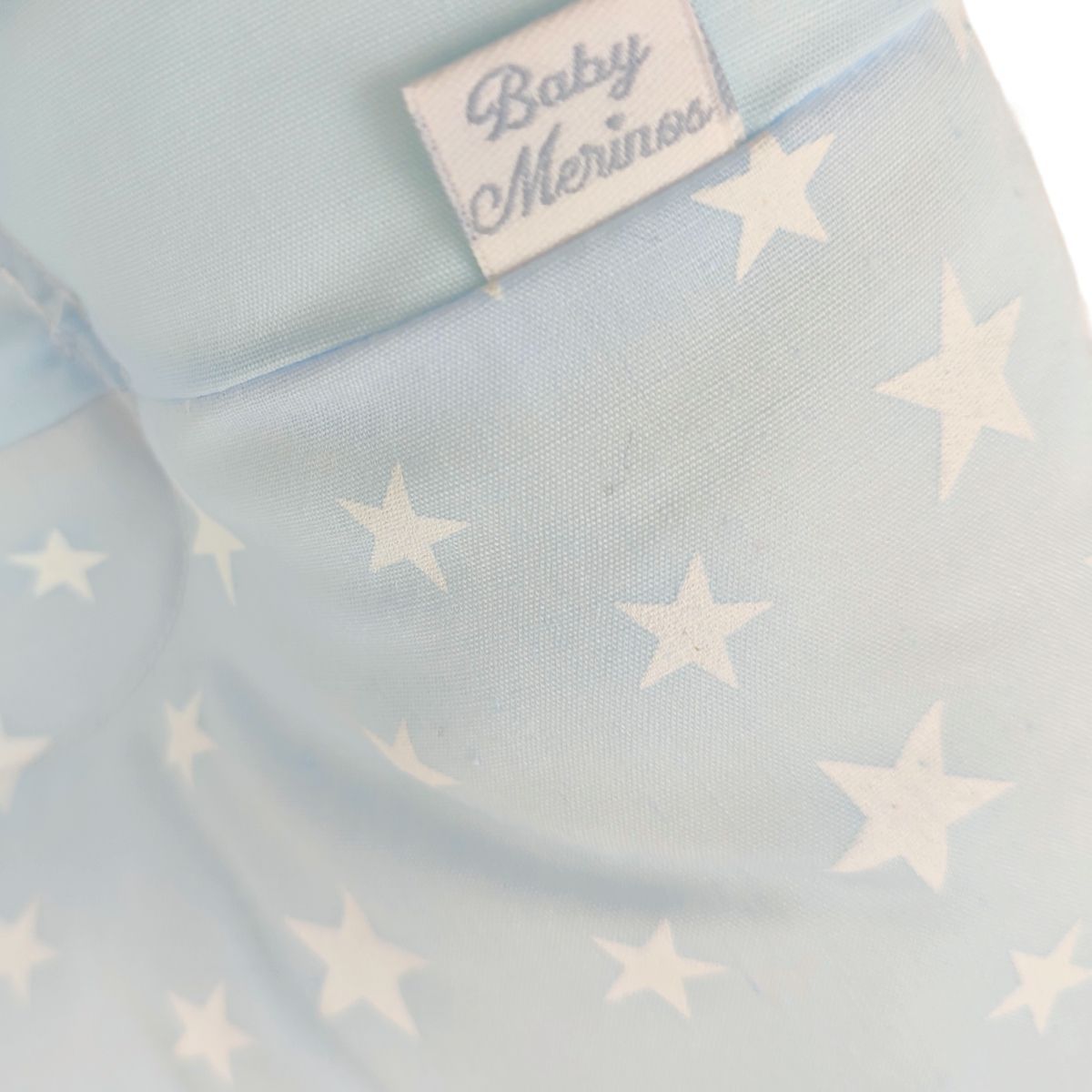 BABY MERINOS - Almohada Bebe anti-cabeza plana - Estrellas - Celeste
